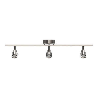 LED Track Lighting, Brushed Nickel Finish, Dimmable, 3000K, Flush Mount Spotlight Ceiling, Directional Ceiling Light for Dining Room, Bedroom, Office - LEDMyPlace