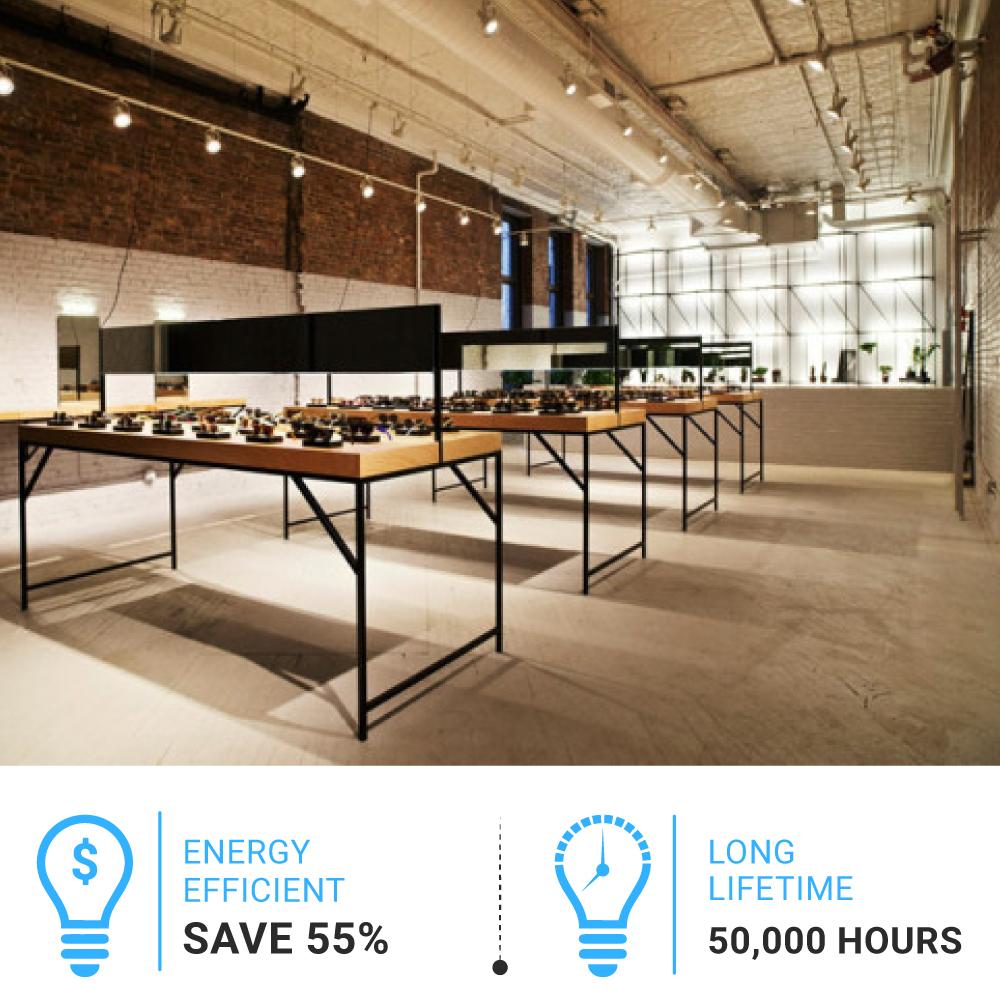 LED Track Lighting, Brushed Nickel Finish, Dimmable, 3000K, Flush Mount Spotlight Ceiling, Directional Ceiling Light for Dining Room, Bedroom, Office - LEDMyPlace