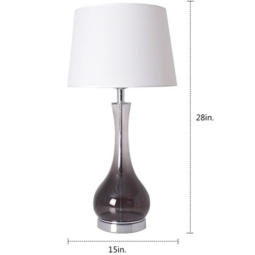 Melati Smoke Gray Ombre Glass Best Table Lamp 28" - Smoke Gray/White (Set of 2) - LEDMyPlace