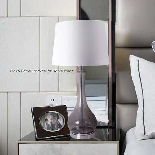 Melati Smoke Gray Ombre Glass Best Table Lamp 28