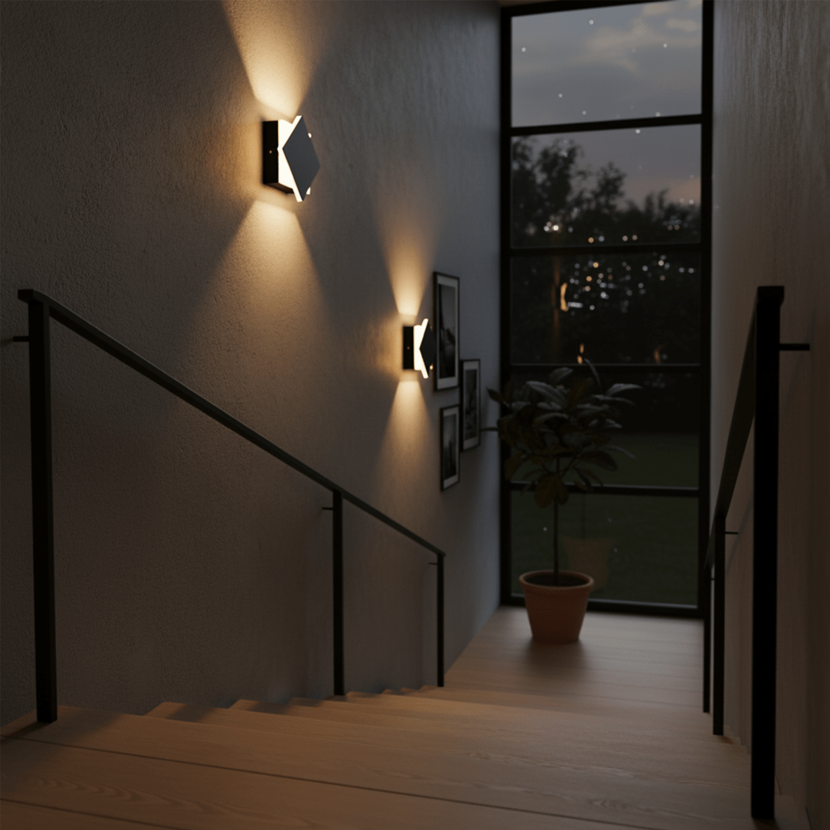 Modern Square LED Wall Sconce, 9W, 3000K, 338LM, CRI: 80+, Dimmable, Dimension: 6.7 x 2.1 x 6.7 Inch - LEDMyPlace