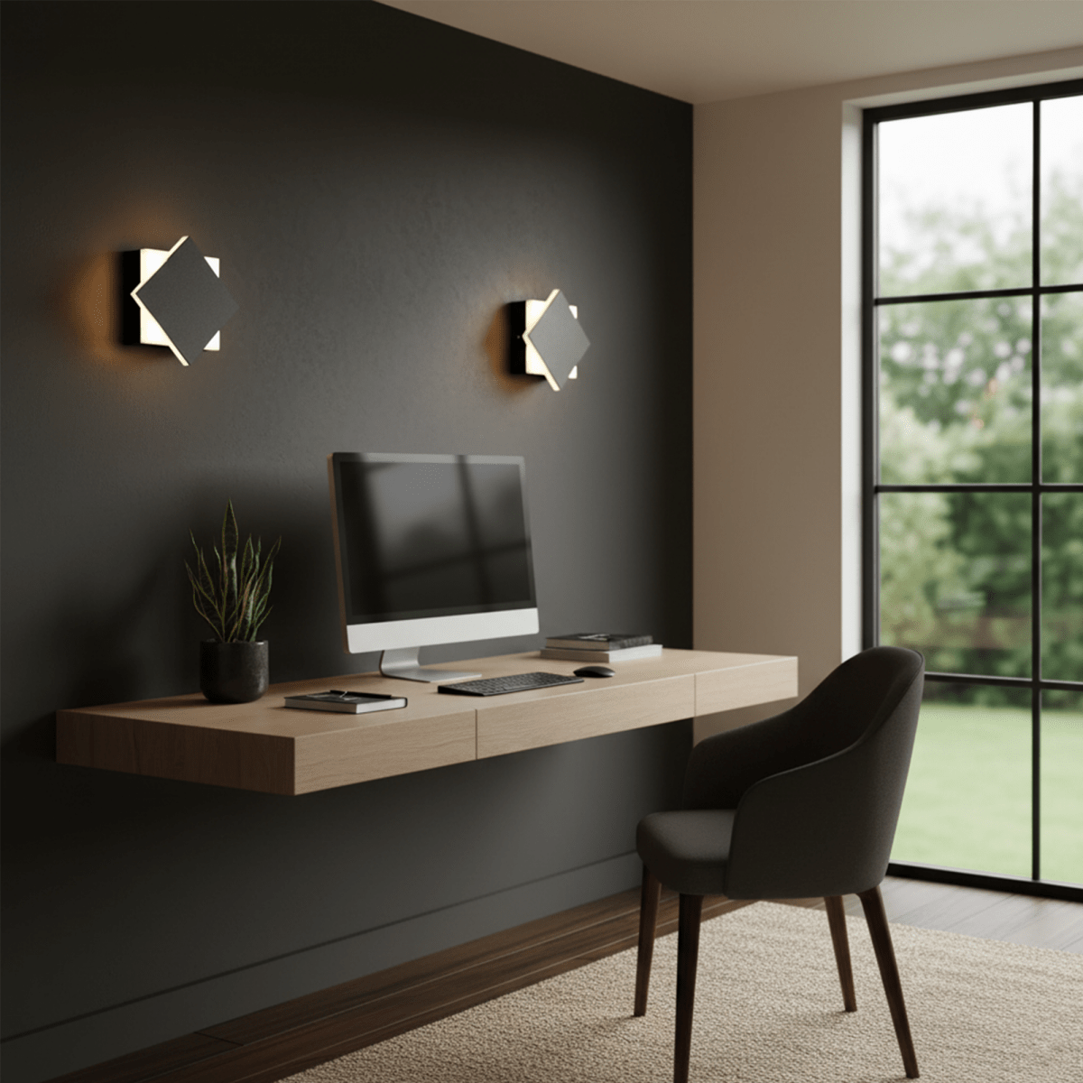 Modern Square LED Wall Sconce, 9W, 3000K, 338LM, CRI: 80+, Dimmable, Dimension: 6.7 x 2.1 x 6.7 Inch - LEDMyPlace