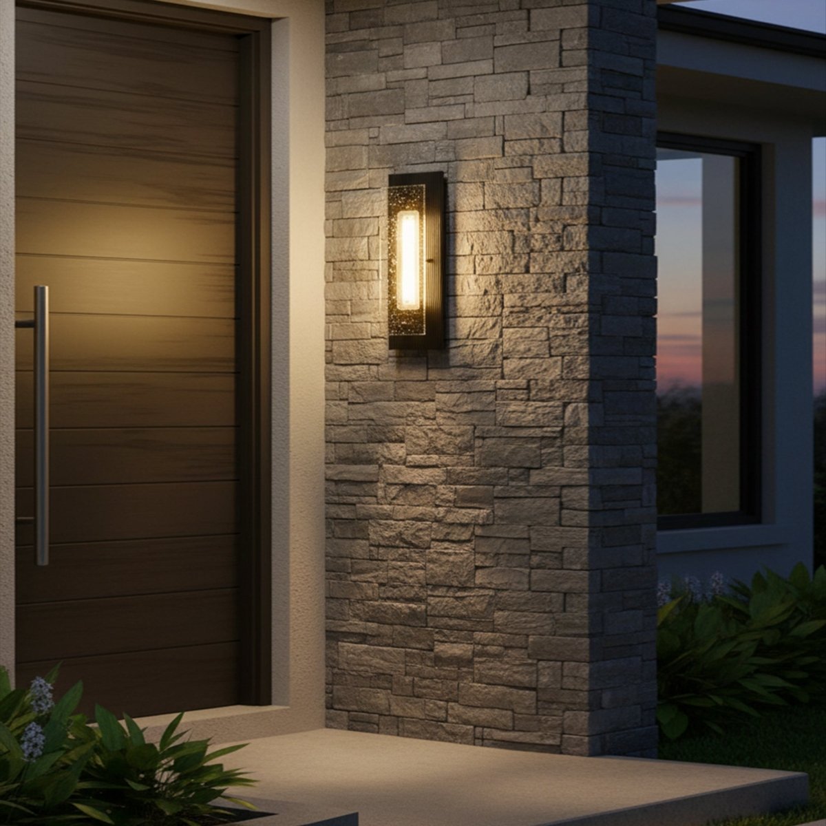 Modern Wall Sconce, Outdoor/Indoor Wall Sconce Exterior LED 11W 3CCT Waterproof Wall Light Fixture, For Porch Entryway Doorway - 4.96"L x 2.99"W x 12.8"H - LEDMyPlace