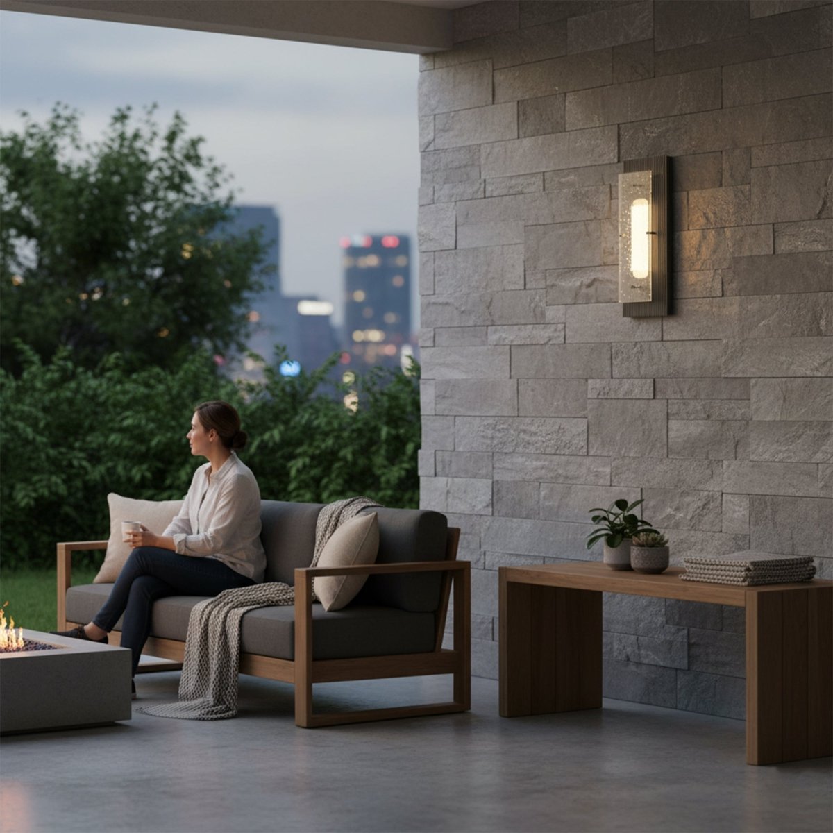 Modern Wall Sconce, Outdoor/Indoor Wall Sconce Exterior LED 11W 3CCT Waterproof Wall Light Fixture, For Porch Entryway Doorway - 4.96"L x 2.99"W x 12.8"H - LEDMyPlace