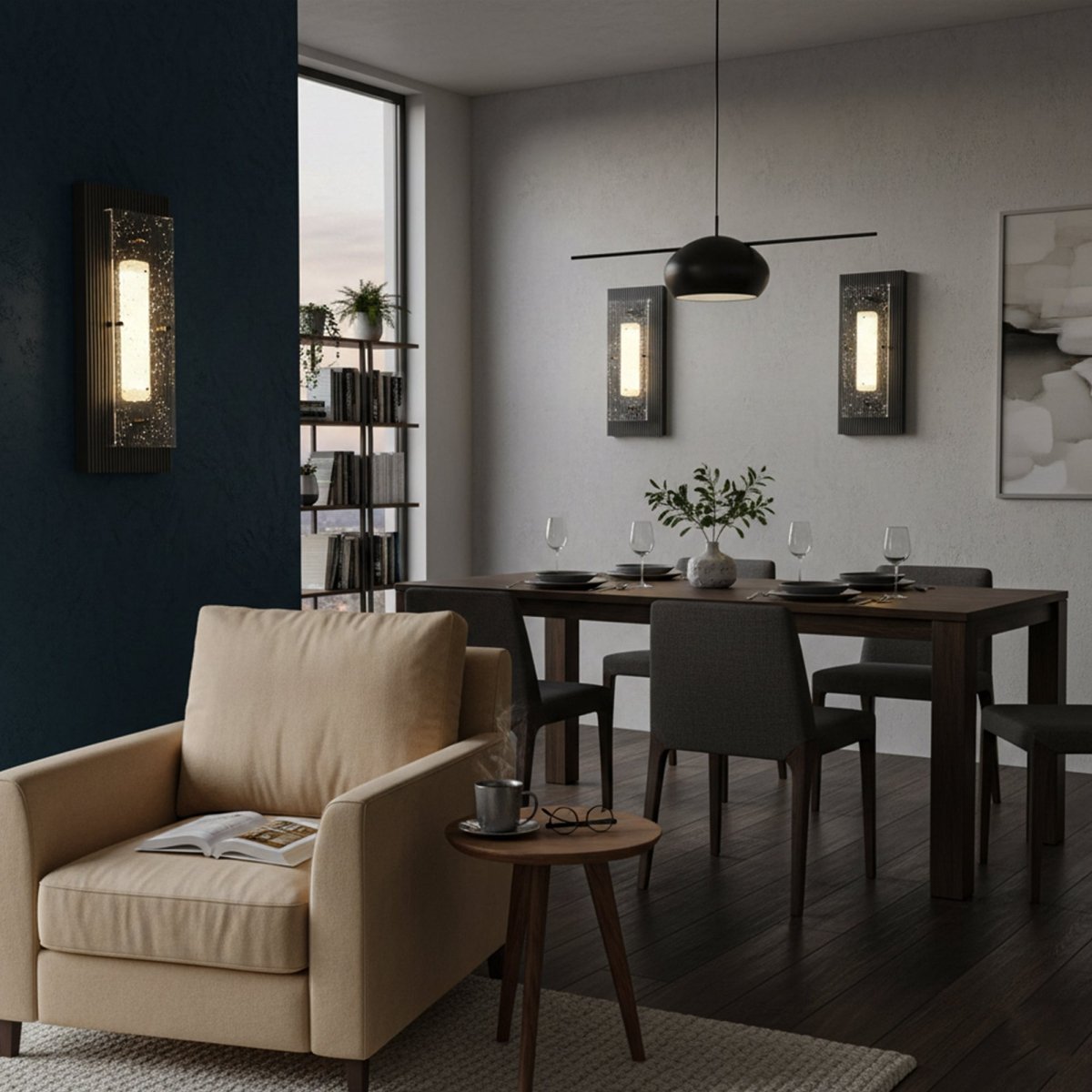 Modern Wall Sconce, Outdoor/Indoor Wall Sconce Exterior LED 11W 3CCT Waterproof Wall Light Fixture, For Porch Entryway Doorway - 4.96"L x 2.99"W x 12.8"H - LEDMyPlace