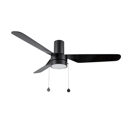 MORGAN 52 inch 3 - Blade Flash Mount Ceiling Fan with Pull Chain - LEDMyPlace