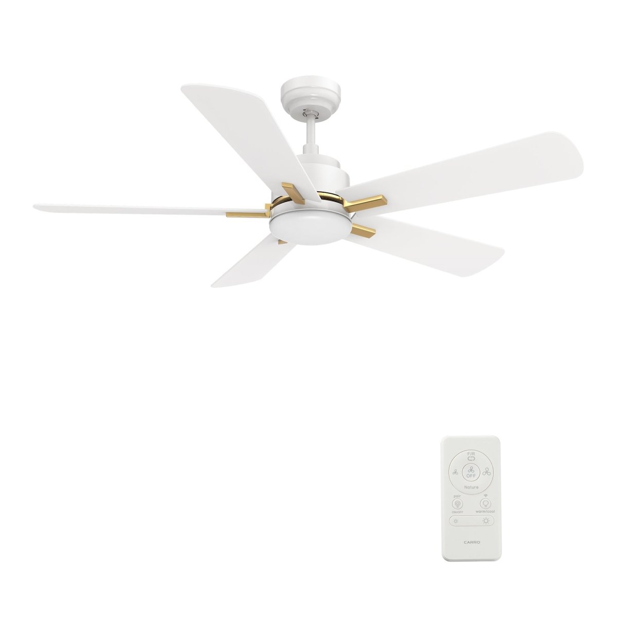 OLINDA 52 inch 5 - Blade Smart Ceiling Fan with LED Light & Remote - LEDMyPlace