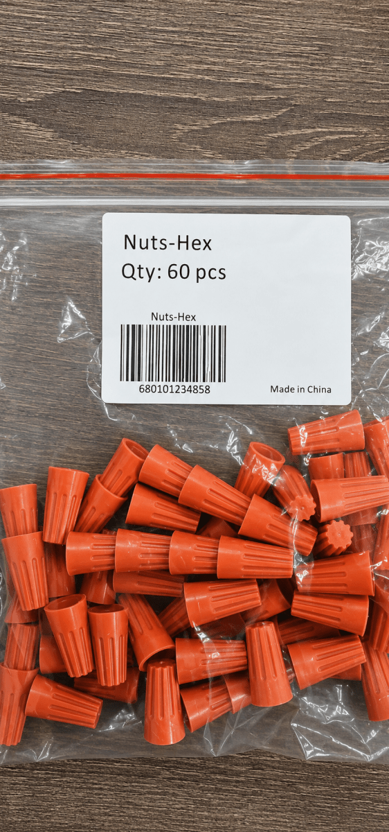 Orange Screw Nuts On Wire Connectors for Hex Light/ Hexagon Light Accessories 60 PCS - LEDMyPlace