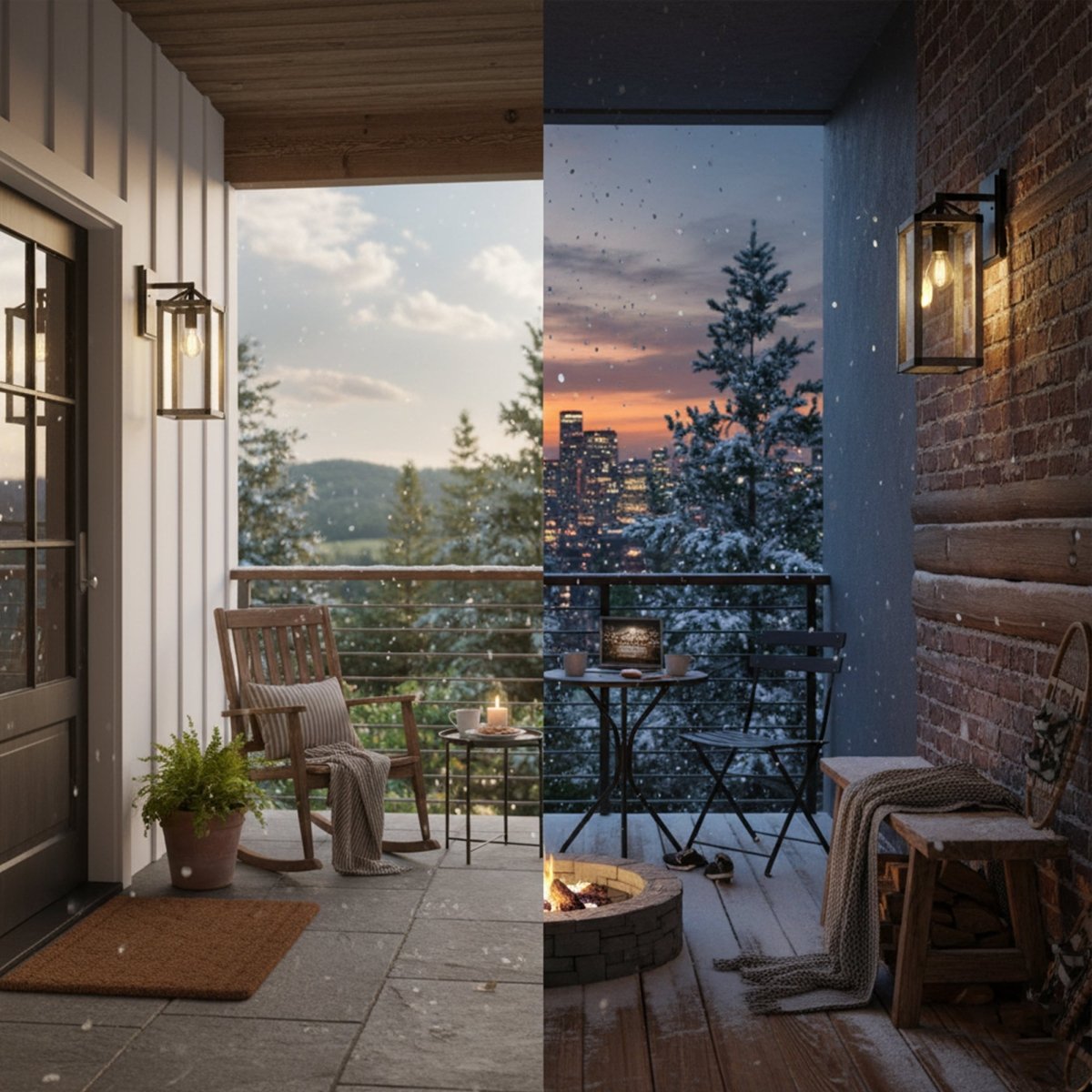 Outdoor 16.5" Wall Sconce, Black and White Washed Grey with Clear Glass Finish, E26 Socket, 1X60W, Wet Location Rated - 5.75"L x 6.5"W x 16.69"H - LEDMyPlace