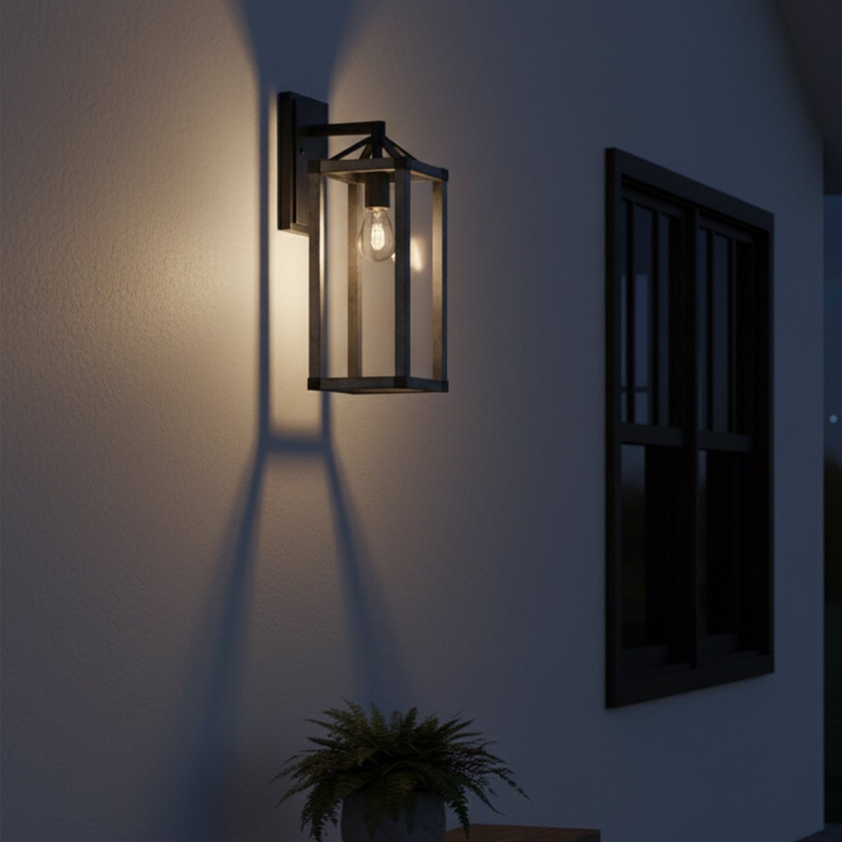 Outdoor 16.5" Wall Sconce, Black and White Washed Grey with Clear Glass Finish, E26 Socket, 1X60W, Wet Location Rated - 5.75"L x 6.5"W x 16.69"H - LEDMyPlace