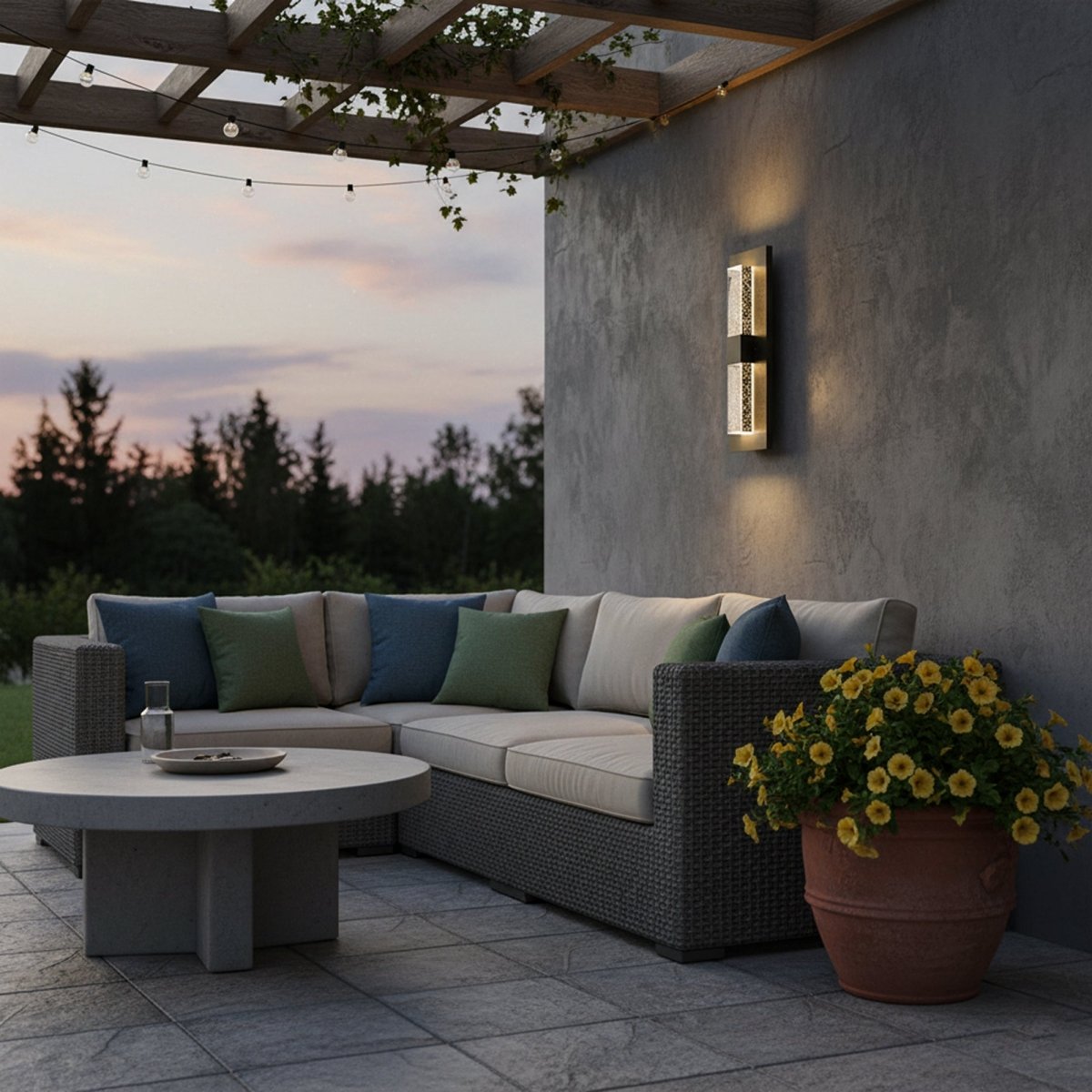 Outdoor LED Wall Sconce Light, Acrylic Bubble, Wall Mount 11W 3CCT, Outdoor Wall Sconce for Patio,Porch,Balcony - 5.79"L x 2.87"W x 20"H - LEDMyPlace