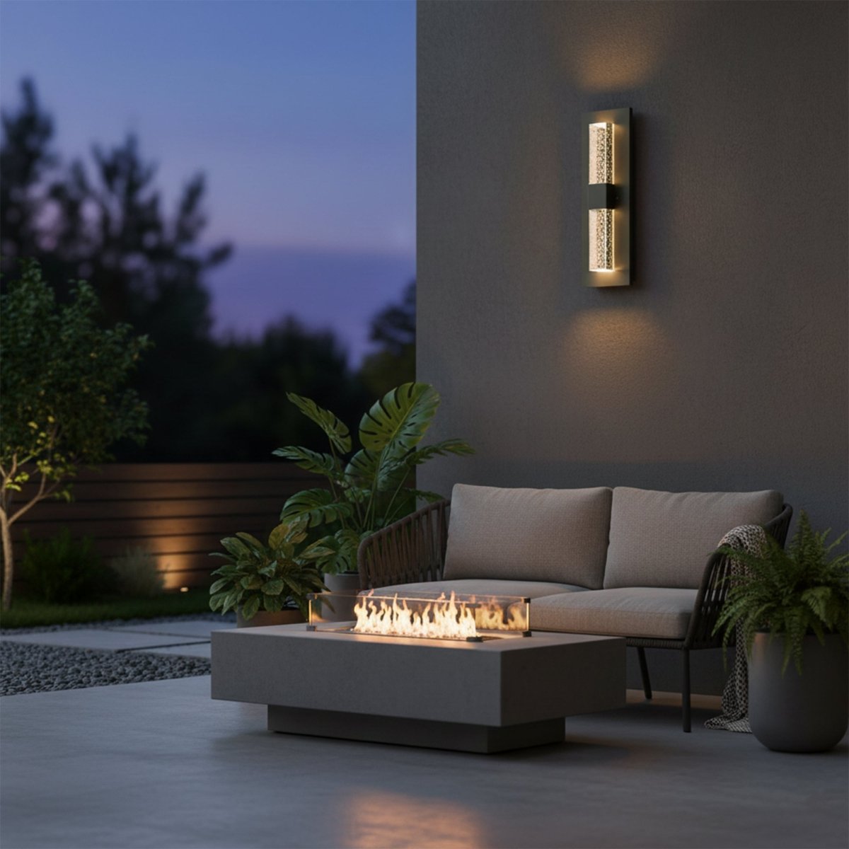 Outdoor LED Wall Sconce Light, Acrylic Bubble, Wall Mount 11W 3CCT, Outdoor Wall Sconce for Patio,Porch,Balcony - 5.79"L x 2.87"W x 20"H - LEDMyPlace