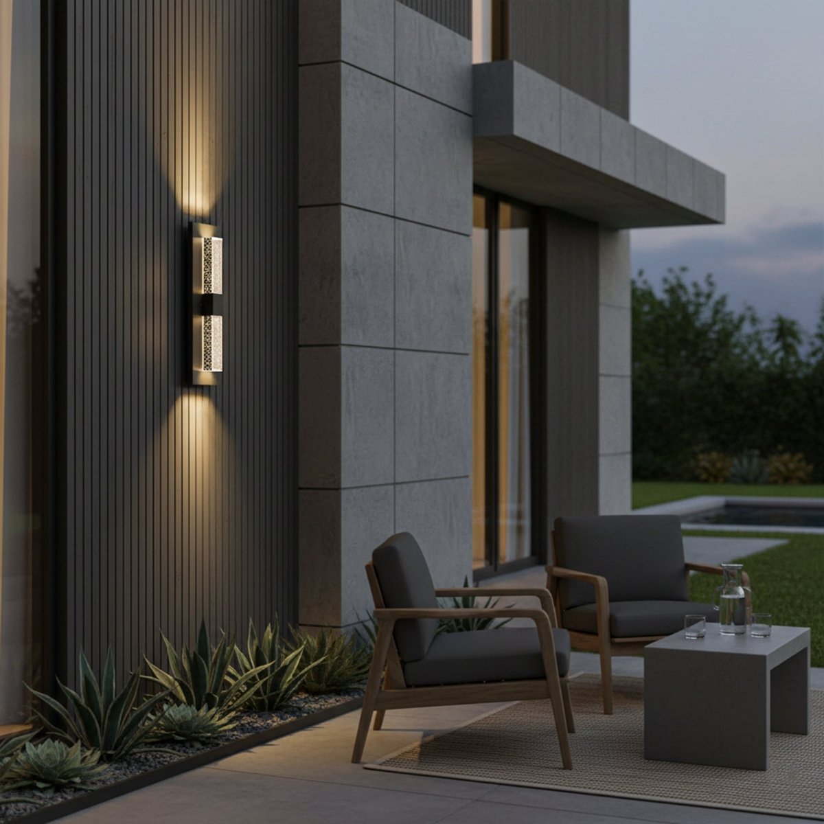 Outdoor LED Wall Sconce Light, Acrylic Bubble, Wall Mount 11W 3CCT, Outdoor Wall Sconce for Patio,Porch,Balcony - 5.79"L x 2.87"W x 20"H - LEDMyPlace