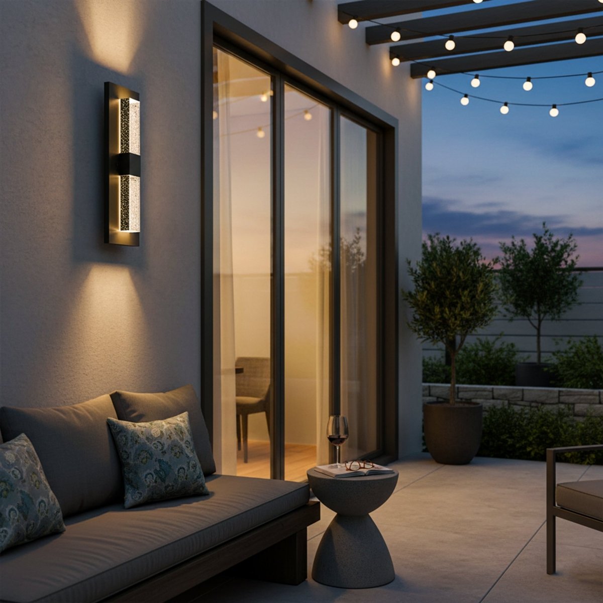 Outdoor LED Wall Sconce Light, Acrylic Bubble, Wall Mount 11W 3CCT, Outdoor Wall Sconce for Patio,Porch,Balcony - 5.79"L x 2.87"W x 20"H - LEDMyPlace