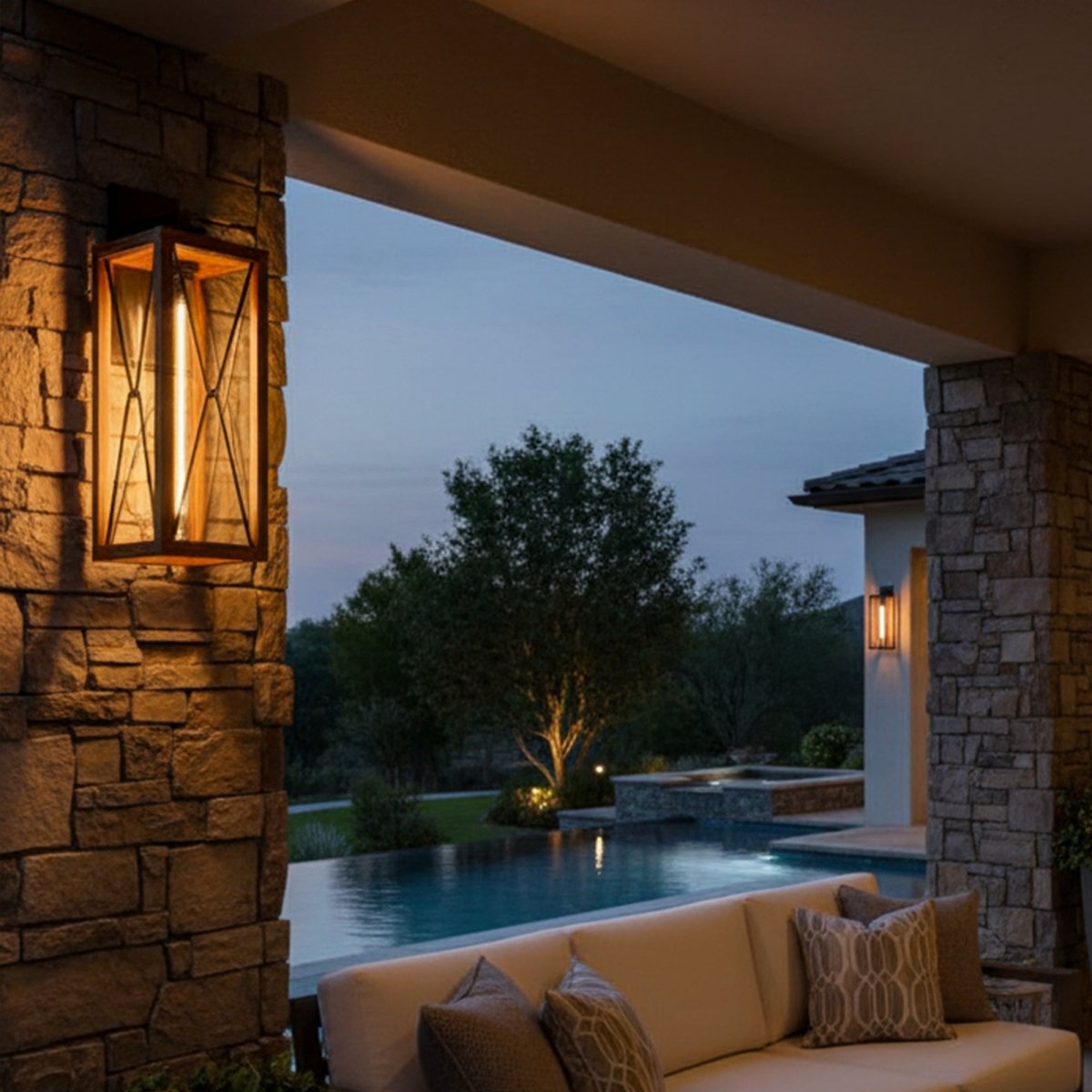 Outdoor Wall Lantern 16" H Waterproof Exterior Wall Light Outdoor Sconce Lighting Fixtures Anti - Rust Wall Mount Lamp for Front Porch Garage Doorway Entryway - 5.47"L x 6.3"W x 16.06"H - LEDMyPlace