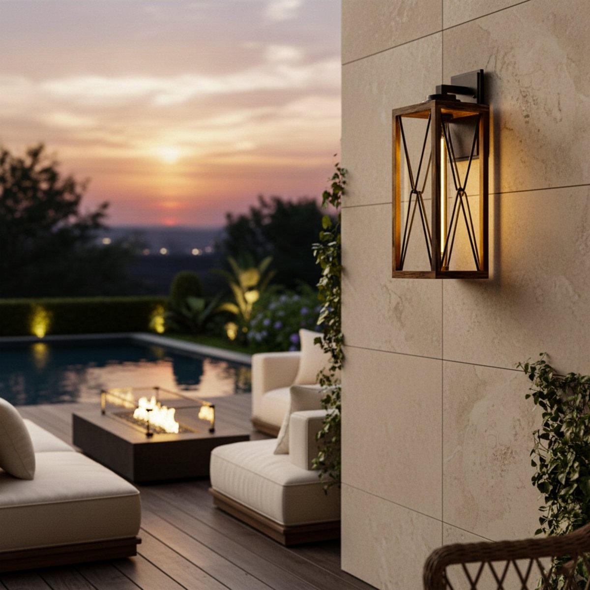 Outdoor Wall Lantern 16" H Waterproof Exterior Wall Light Outdoor Sconce Lighting Fixtures Anti - Rust Wall Mount Lamp for Front Porch Garage Doorway Entryway - 5.47"L x 6.3"W x 16.06"H - LEDMyPlace