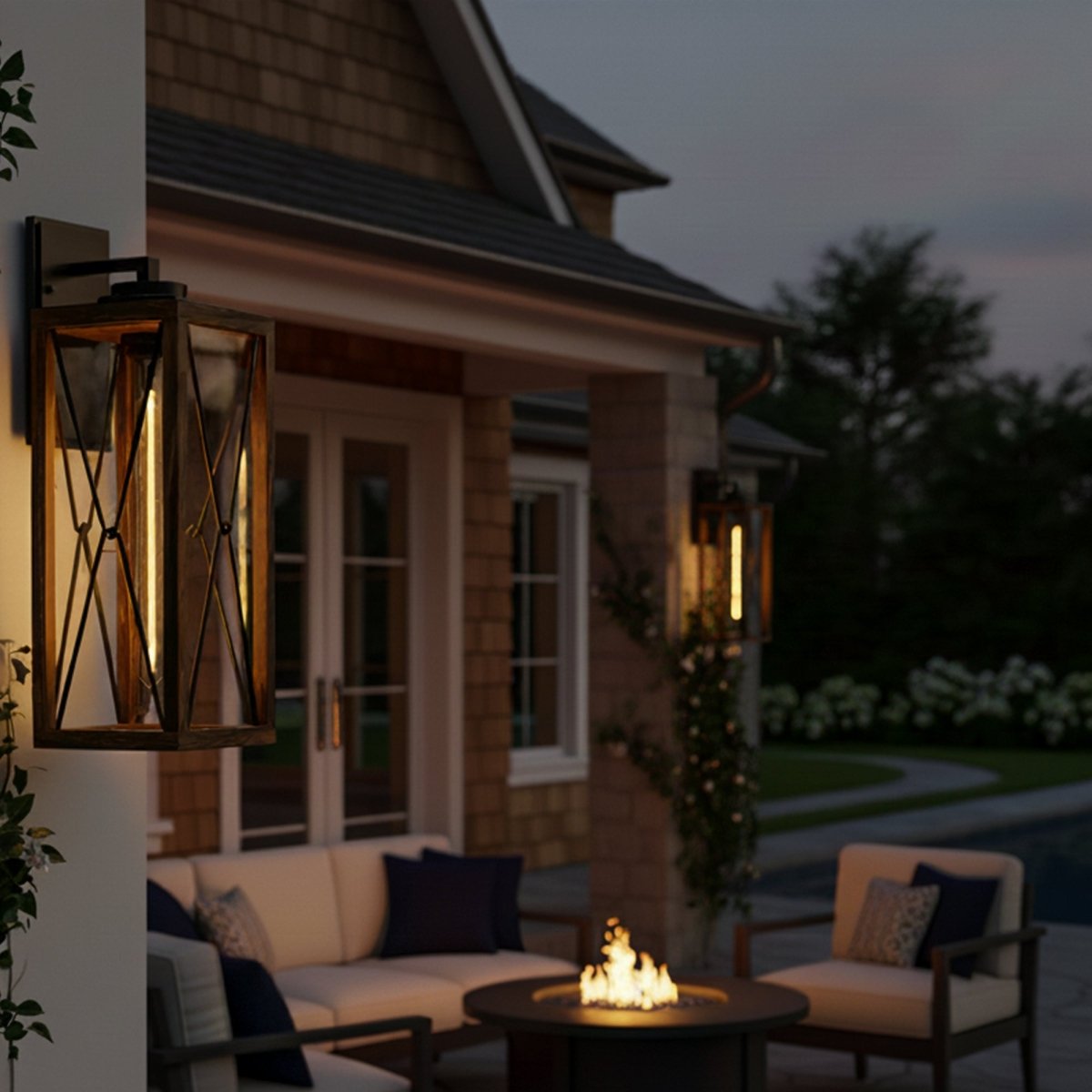 Outdoor Wall Lantern 16" H Waterproof Exterior Wall Light Outdoor Sconce Lighting Fixtures Anti - Rust Wall Mount Lamp for Front Porch Garage Doorway Entryway - 5.47"L x 6.3"W x 16.06"H - LEDMyPlace