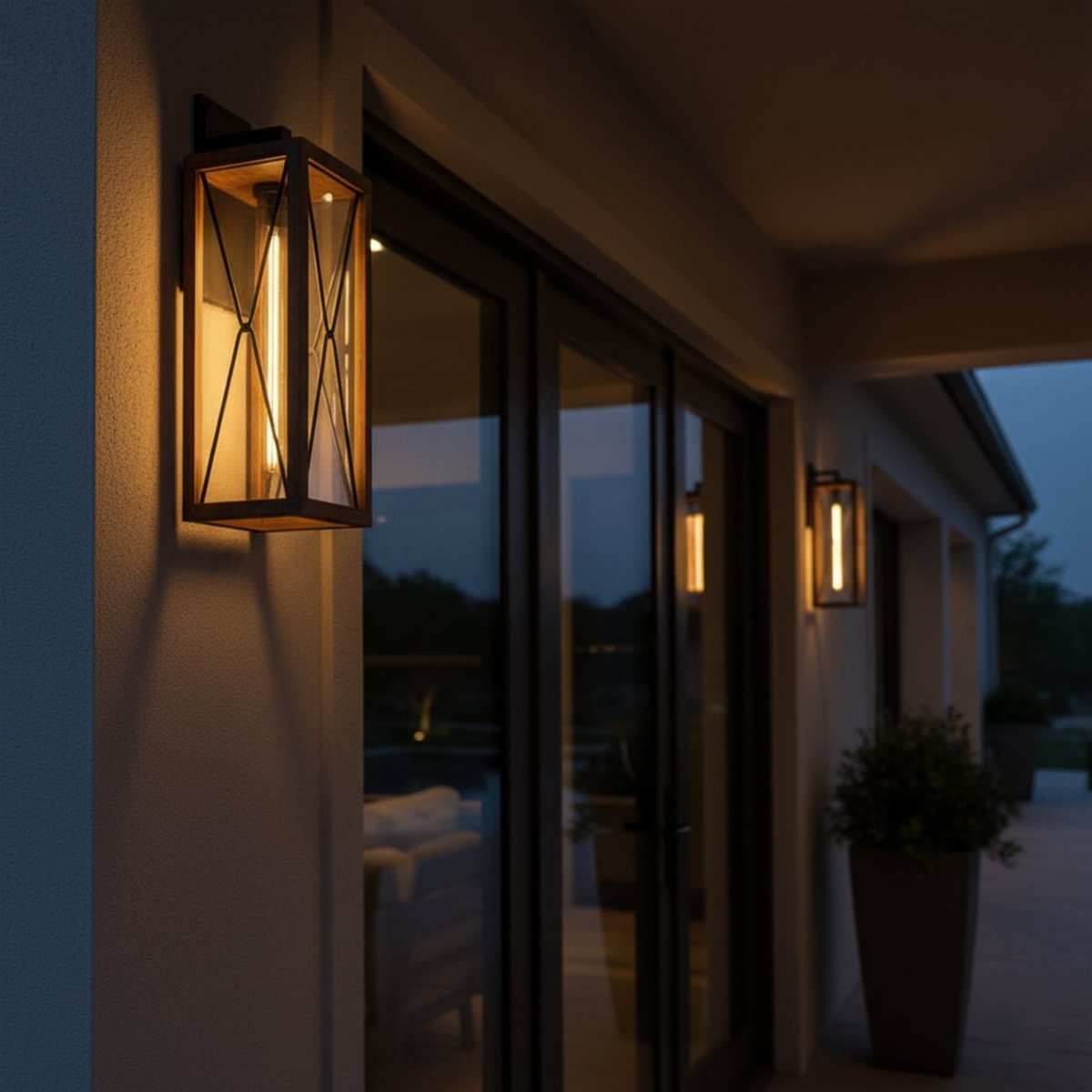 Outdoor Wall Lantern 16" H Waterproof Exterior Wall Light Outdoor Sconce Lighting Fixtures Anti - Rust Wall Mount Lamp for Front Porch Garage Doorway Entryway - 5.47"L x 6.3"W x 16.06"H - LEDMyPlace