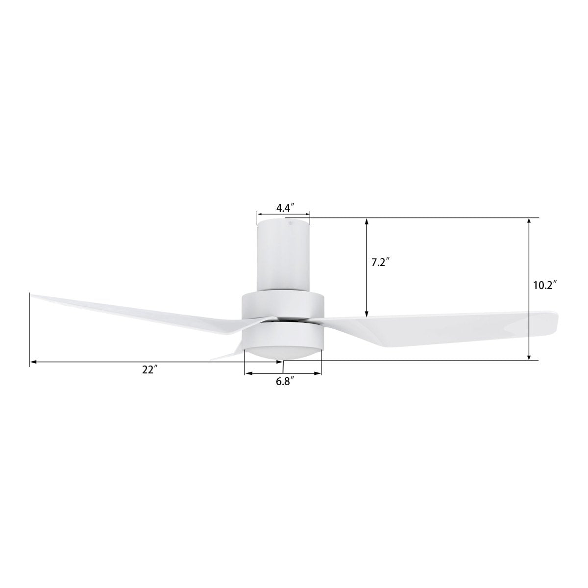 PORTER 44 inch 3 - Blade Flush Mount Smart Ceiling Fan with LED Light & Remote - LEDMyPlace