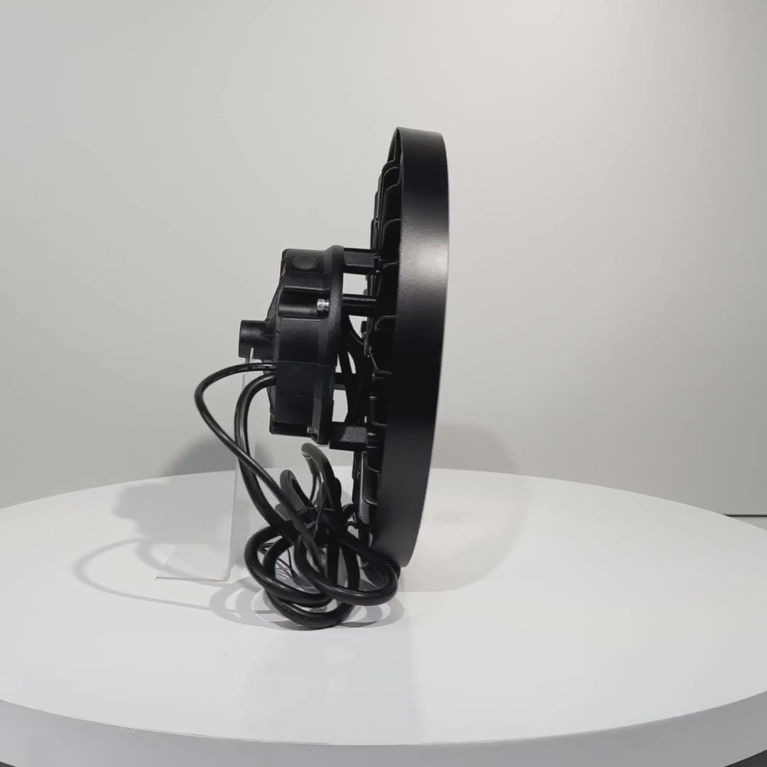 Gen13 100W UFO LED High Bay Light, 4000K, AC120-277V, 90° PC lens, IP65 Factory Warehouse Industrial Lighting, Black