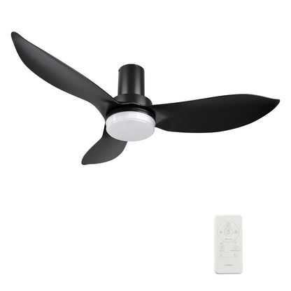 RYNA 45 inch 3 - Blade Flush Mount Smart Ceiling Fan with LED Light & Remote - LEDMyPlace