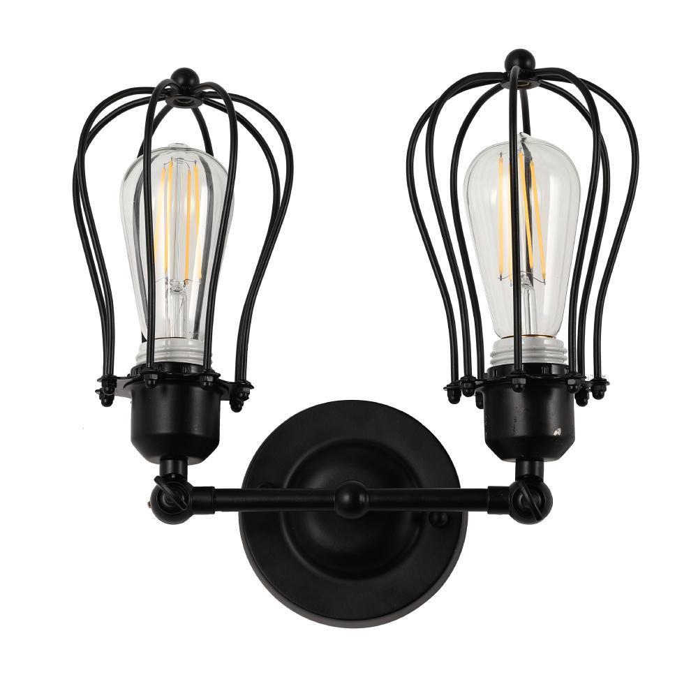 Steel Birdcage Wall Sconce Lighting Fixtures, Matte Black Finish, E26 Base, UL Listed, 3 Years Warranty - LEDMyPlace