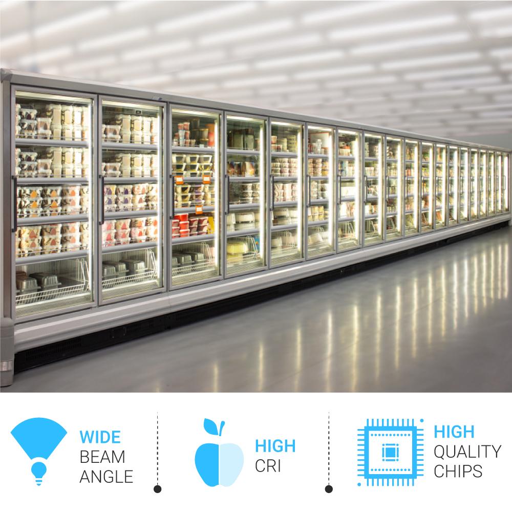 T8 5ft LED Freezer/Cooler Tube Light, V Shape, 36W 5000K, Clear, Refrigerator LED Light - Walk - in Cooler Light - LEDMyPlace