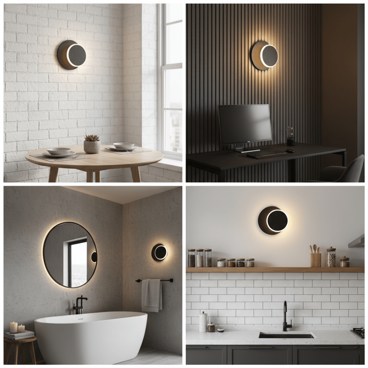 Unique Circular LED Wall Sconce, 11W, 3000K, Diameter 9.9 inch, Modern Round Lamp - LEDMyPlace