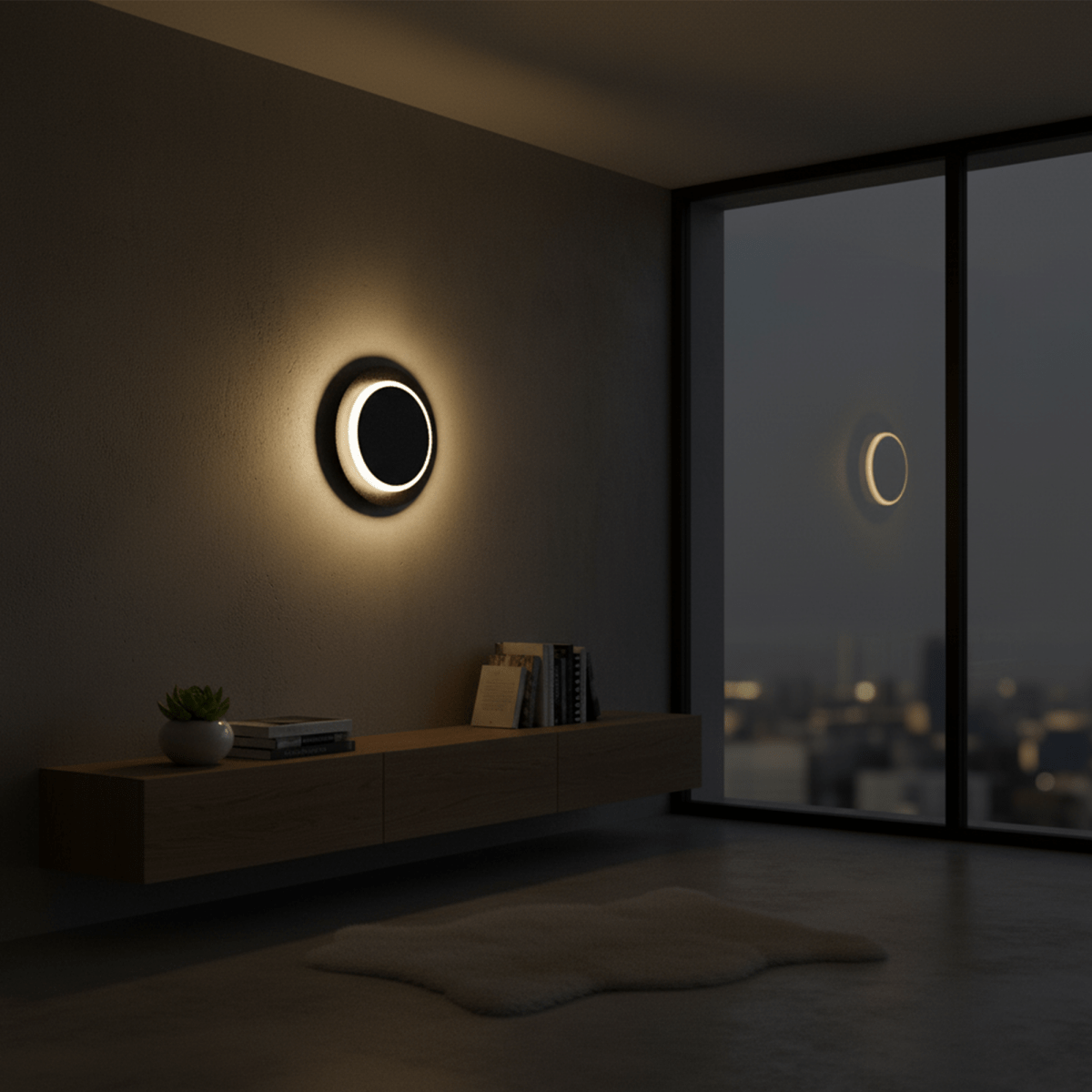 Unique Circular LED Wall Sconce, 11W, 3000K, Diameter 9.9 inch, Modern Round Lamp - LEDMyPlace