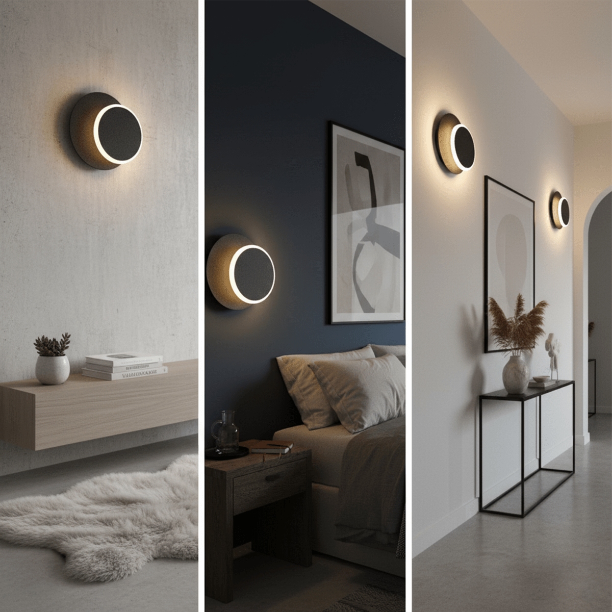 Unique Circular LED Wall Sconce, 11W, 3000K, Diameter 9.9 inch, Modern Round Lamp - LEDMyPlace