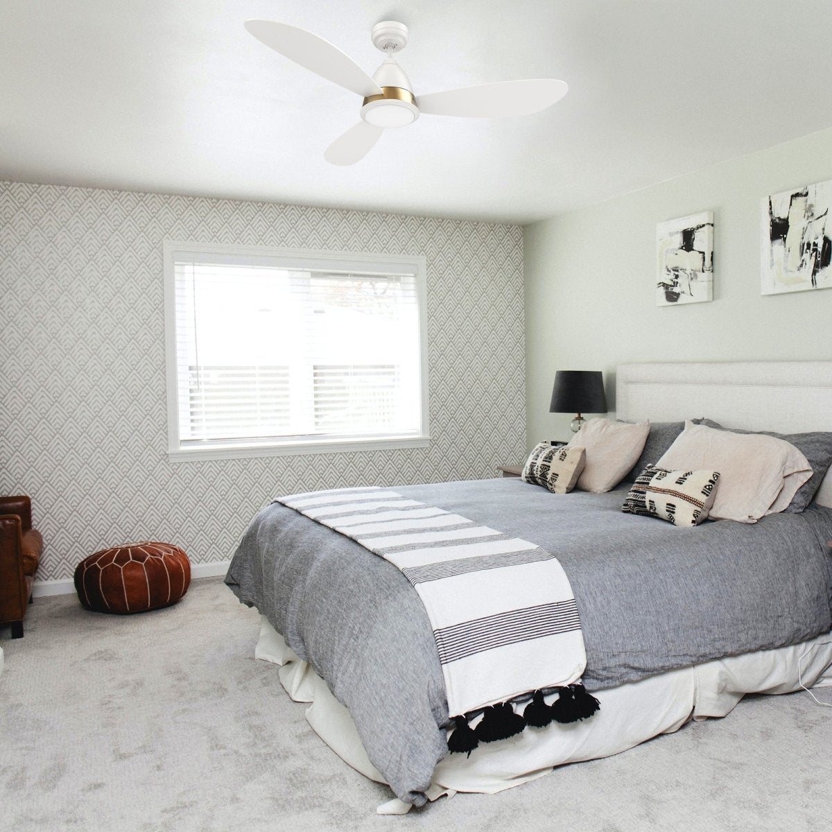 YORK 52 inch 3 - Blade Smart Ceiling Fan with LED Light & Remote - LEDMyPlace