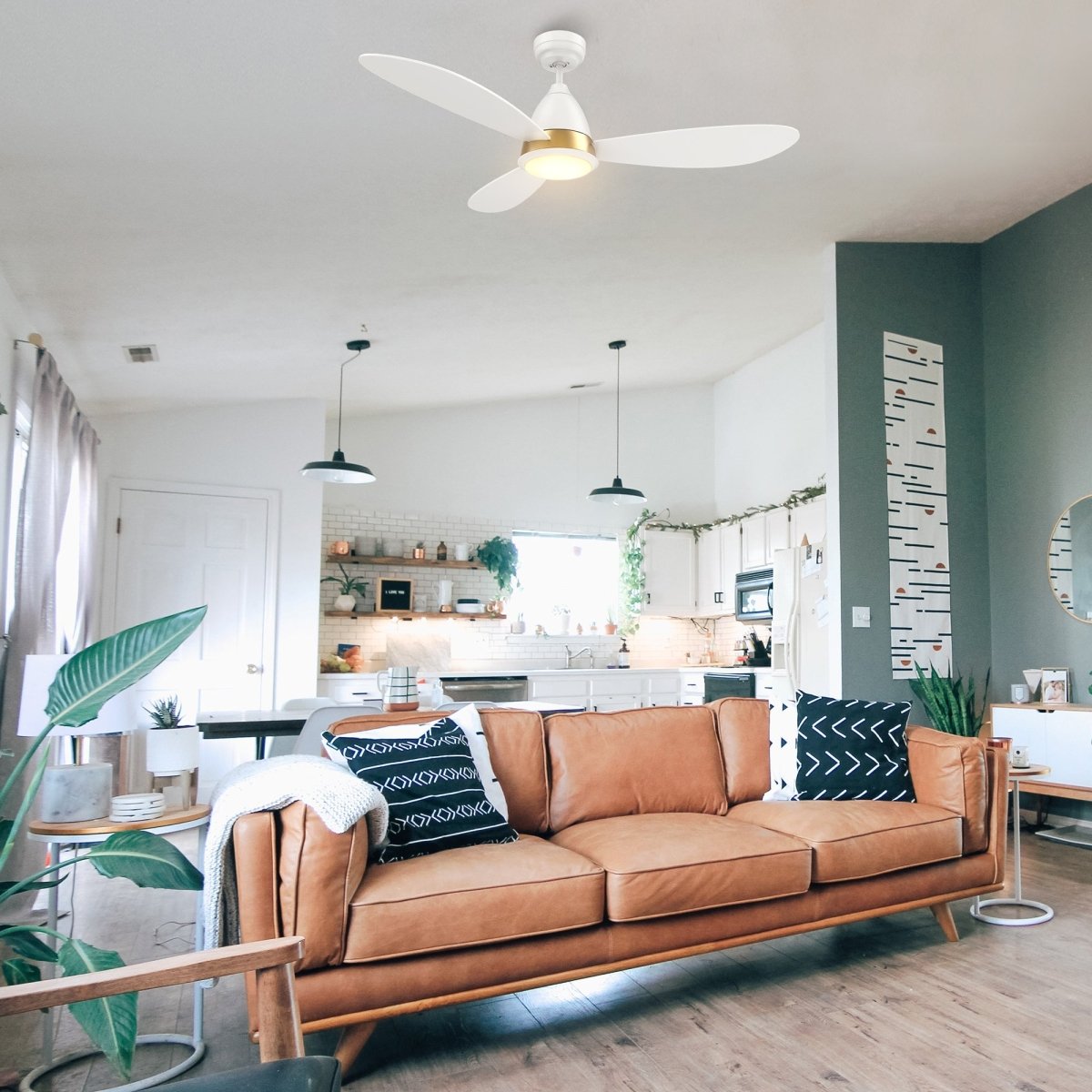 YORK 52 inch 3 - Blade Smart Ceiling Fan with LED Light & Remote - LEDMyPlace