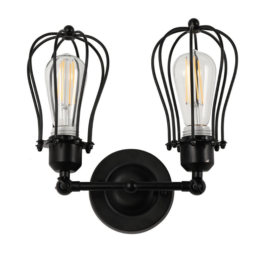 Steel Birdcage Wall Sconce Lighting Fixtures, Matte Black Finish, E26 Base, UL Listed, 3 Years Warranty