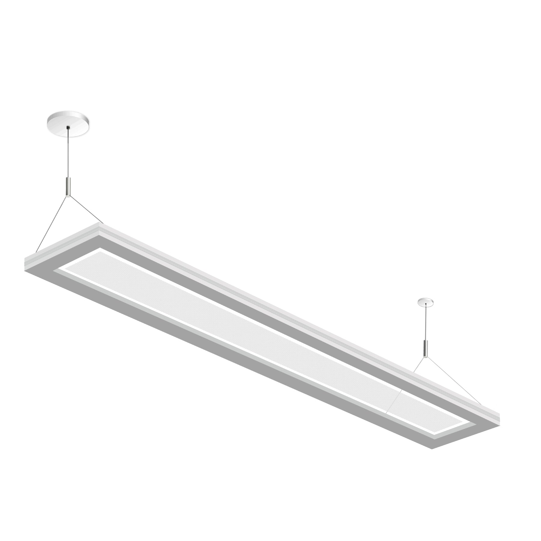 8 in. x 4 ft. LED Up/Down Pendant Linear Panel Light, 40W, 4600LM, CCT Adjustable 3000K/3500K/4000K, Damp Location Rated, Suspended Mounted, Architectural Lighting
