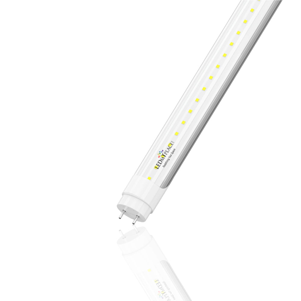 Hybrid T8 2ft LED Tube/Bulb - 8W 1120 Lumens 5000K Clear, Single End/Double End Power - Ballast Compatible or Bypass (Check Compatibility List)