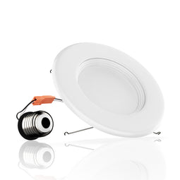 5 in. and 6 in. Recessed LED Downlight, 15W, 1100LM, Dimmable, Energy Star & ETL, Baffle-trim, Simple Retrofit Installation - LED Can Lights