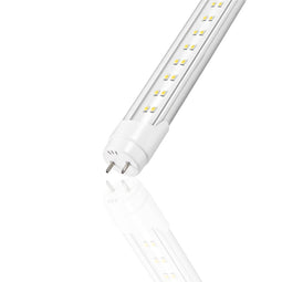 T8 4ft LED Tube/Bulb - 22W 3000 Lumens 6500K Clear, 2-Row, G13 Base, Double Ended Power - Ballast Bypass