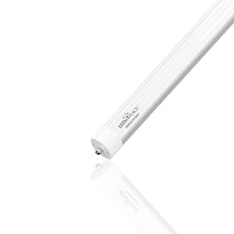 T8 8ft LED Tube/Bulb - 40W 5600 Lumens 5000K Frosted, Single Pin, Double End Power - Ballast Bypass