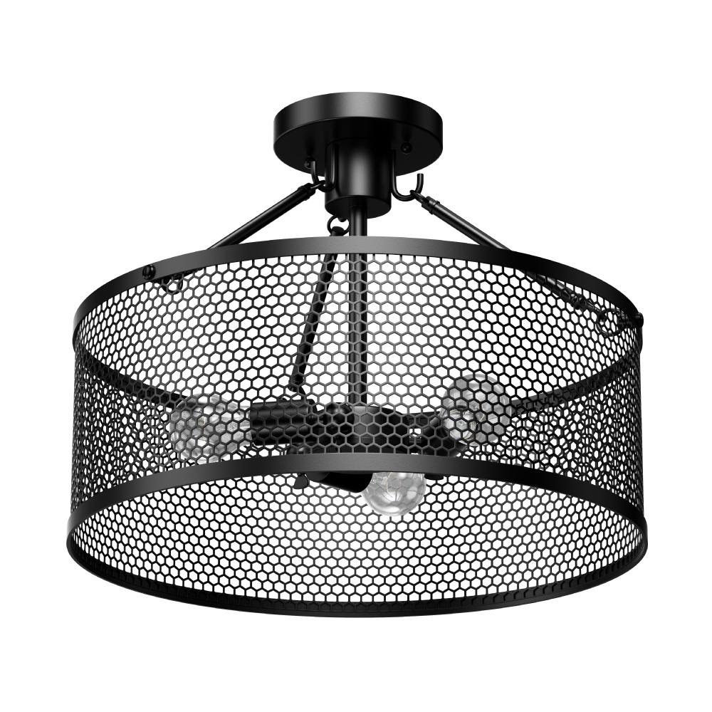 3-lights-matte-black-semi-flush-mount-ceiling-light