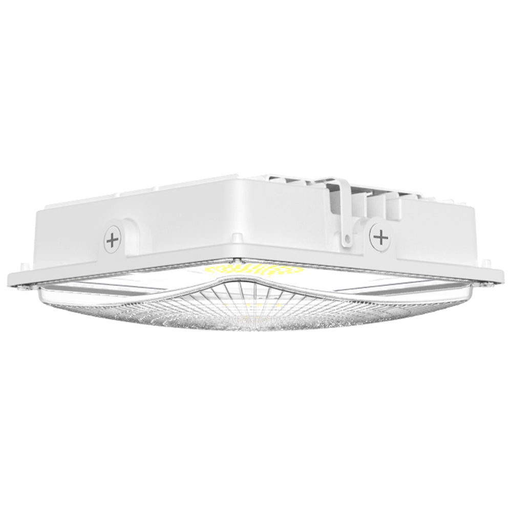 LED Canopy Light 75W 5000K Daylight 9750LM IP65 Waterproof 0-10V Dim 120-277VAC UL Listed Surface or Pendant Mount, for Gas Stations Outdoor Area Light, White