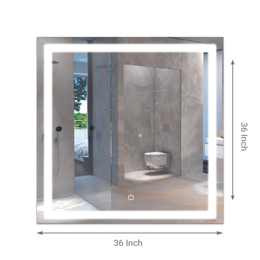 1-Pack, LED Lighted Bathroom Vanity Mirror, Touch Button, Adjustable Color Temperature & Remembrance, Makeup Mirror, Inner Window Style (NO DEFOGGER)