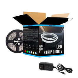 Outdoor LED Strip Lights Waterproof, IP68, 16.4ft Dimmable, 12V, SMD 5050 - 378 Lumens/ft. with Power Supply (KIT), LED Lights for Bedroom, Kitchen, Home Decoration
