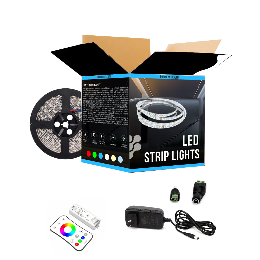 rgb-led-light-strips-12v-led-tape-light-w-dc-connector-63-lumens-ft-with-power-supply-and-controller-kit