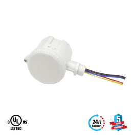 360° 3 Step Dimming Motion & Daylight Sensor for Linear High bay - 49ft max height - Frosted