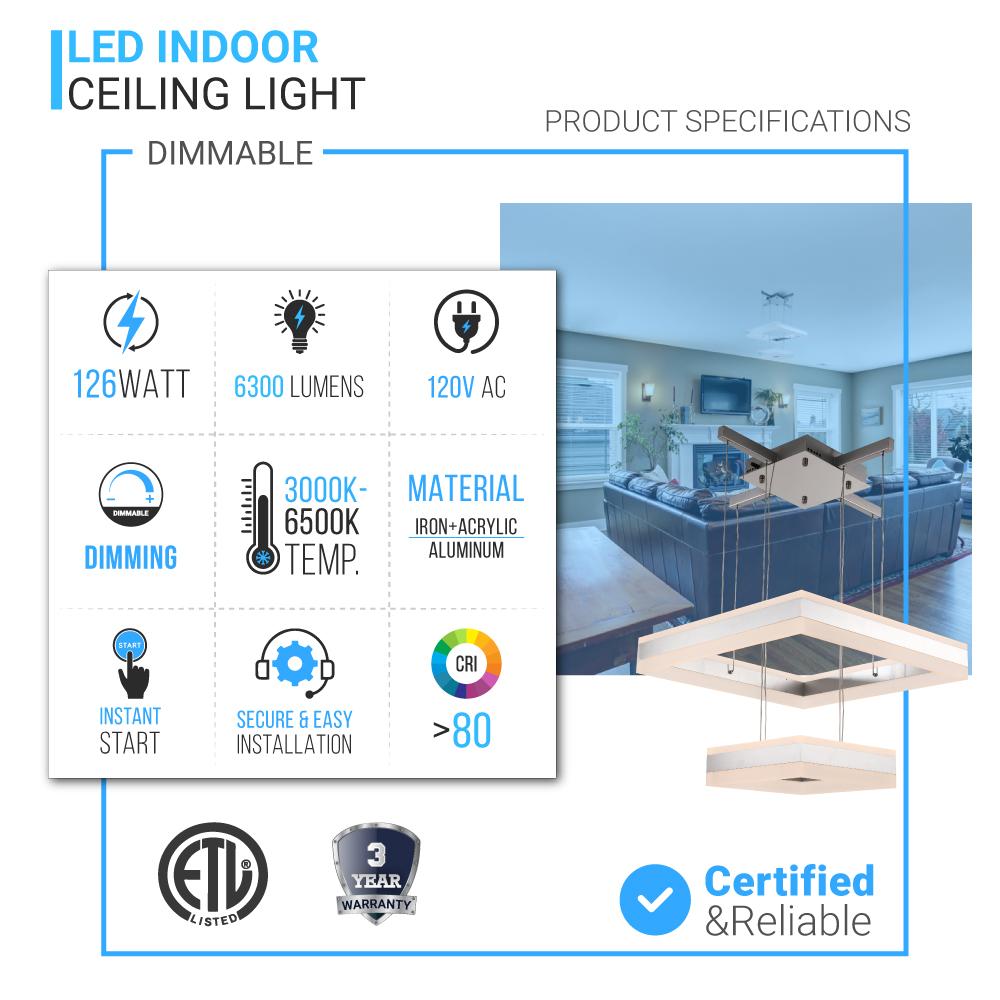 2-lights-126w-3000k-6500k-sand-silver-body-finish-led-square-chandelier-lights