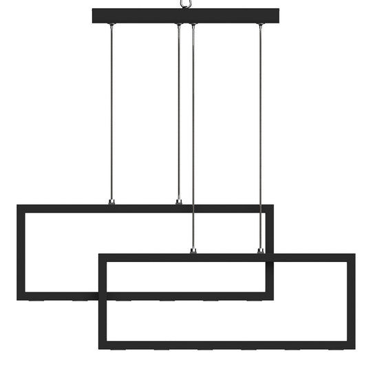 2-rectangle-38w-3000k-black-pendant-traditional-kitchen-island-chandelier-light