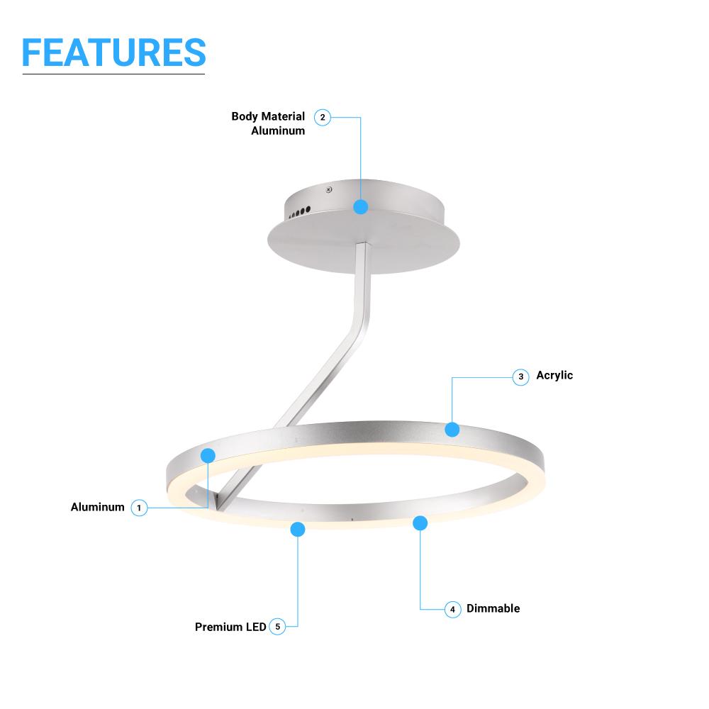 dimmable-28w-3000k-aluminum-body-finish-modern-style-circular-ceiling-lights