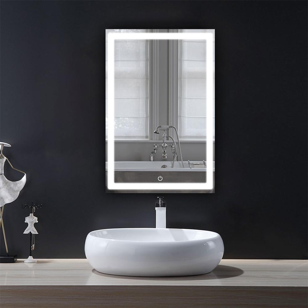 1-Pack, LED Lighted Bathroom Vanity Mirror, Touch Button, Adjustable Color Temperature & Remembrance, Makeup Mirror, Inner Window Style (NO DEFOGGER)