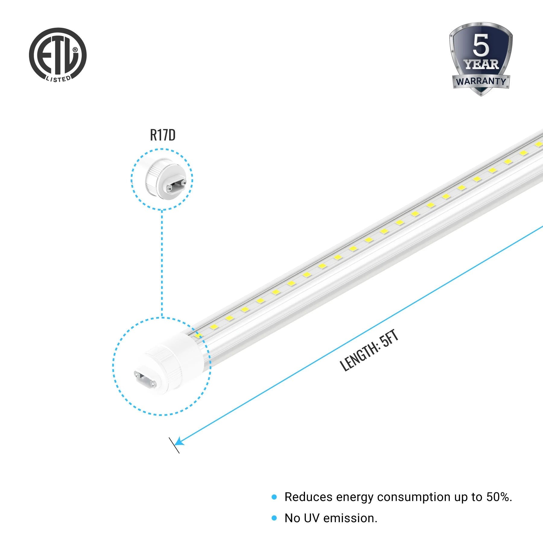 T8 LED Sign Tubes with R17 Base, Work without Ballast, 360 Degree Advertisement Lighting, LED Outdoor Tubes For Double Sided Signs