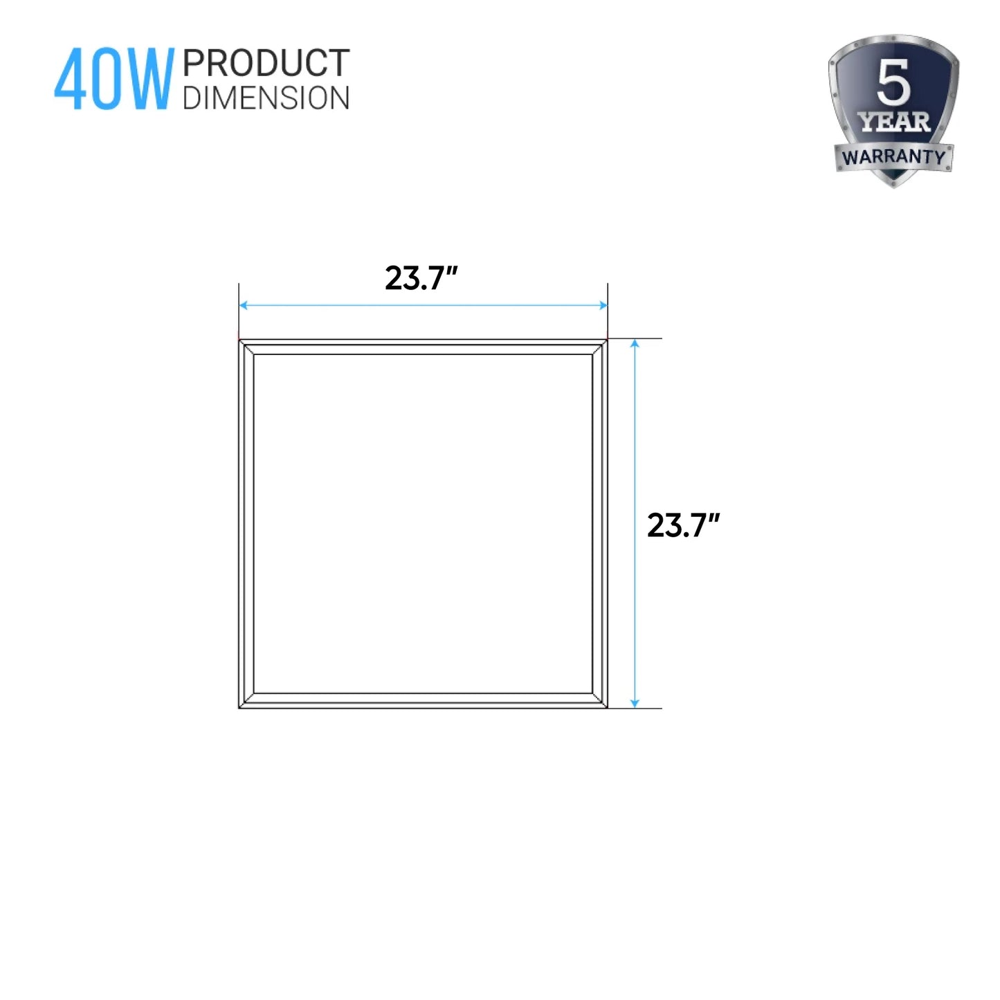 2 ft. X 2 ft. LED Flat Panel Light 4000K Neutral White 40W AC100-277V 5000LM UL DLC Listed Dimmable, LED Drop Ceiling Lights, For Offices Schools Health Care Facilities